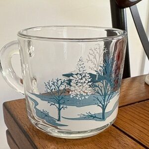 Anchor Clear Glass Mug with Winter Scene